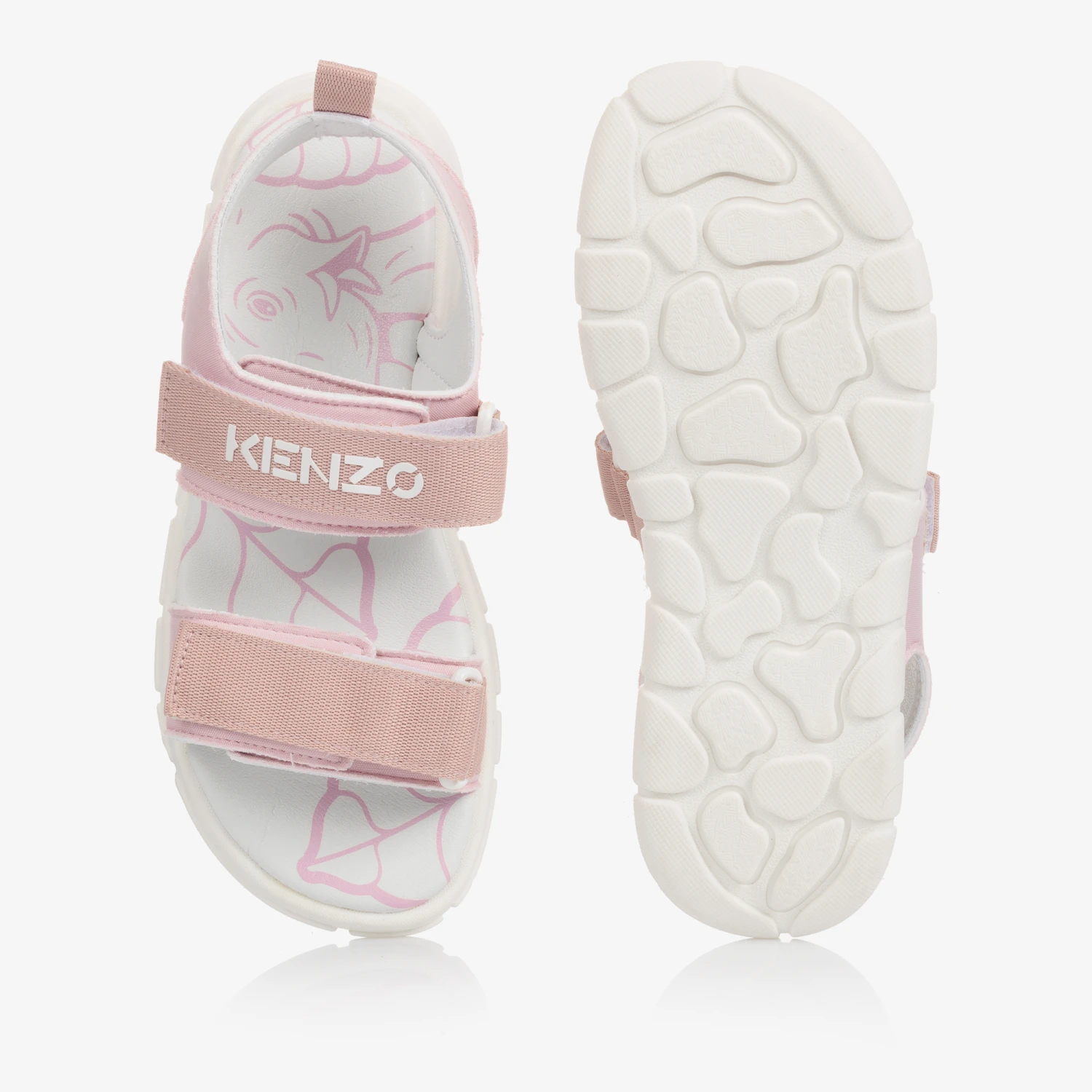 KENZO KIDS Teen Pink Velcro Sandal 3 KENZO KIDS Teen Pink Velcro Sandal - Image 3