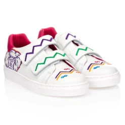 KENZO KIDS Teen White Logo Trainers