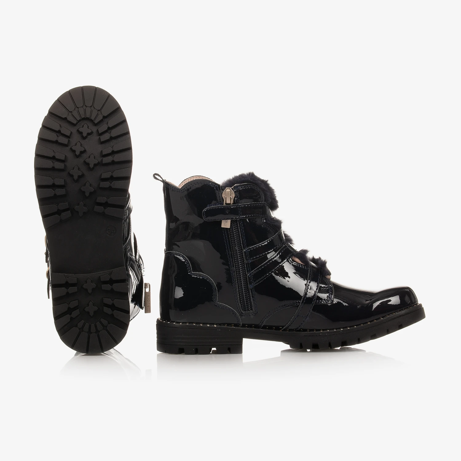 Mayoral Teen Girls Blue Patent Boots 3 Mayoral Teen Girls Blue Patent Boots - Image 3