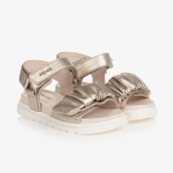 Mayoral Teen Girls Gold Ruched Sandals