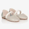 Mayoral Teen Girls White & Silver Patterned Shoes