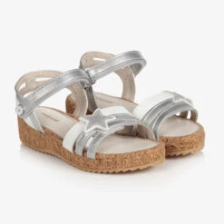 Mayoral Teen Silver Star Wedge Sandals