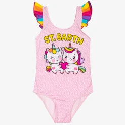 MC2 Saint Barth Teen Pink Unicorn Swimsuit