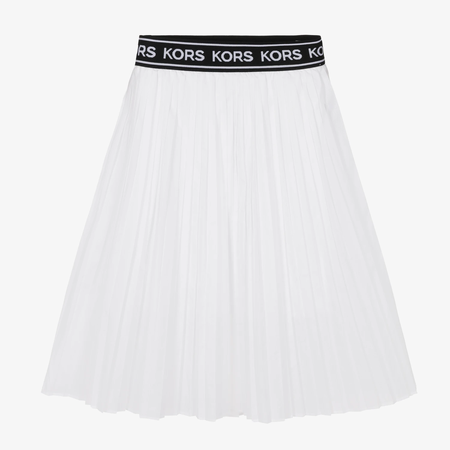 Michael Kors Kids Teen Girls White Pleated Logo Skirt 1 Michael Kors Kids Teen Girls White Pleated Logo Skirt
