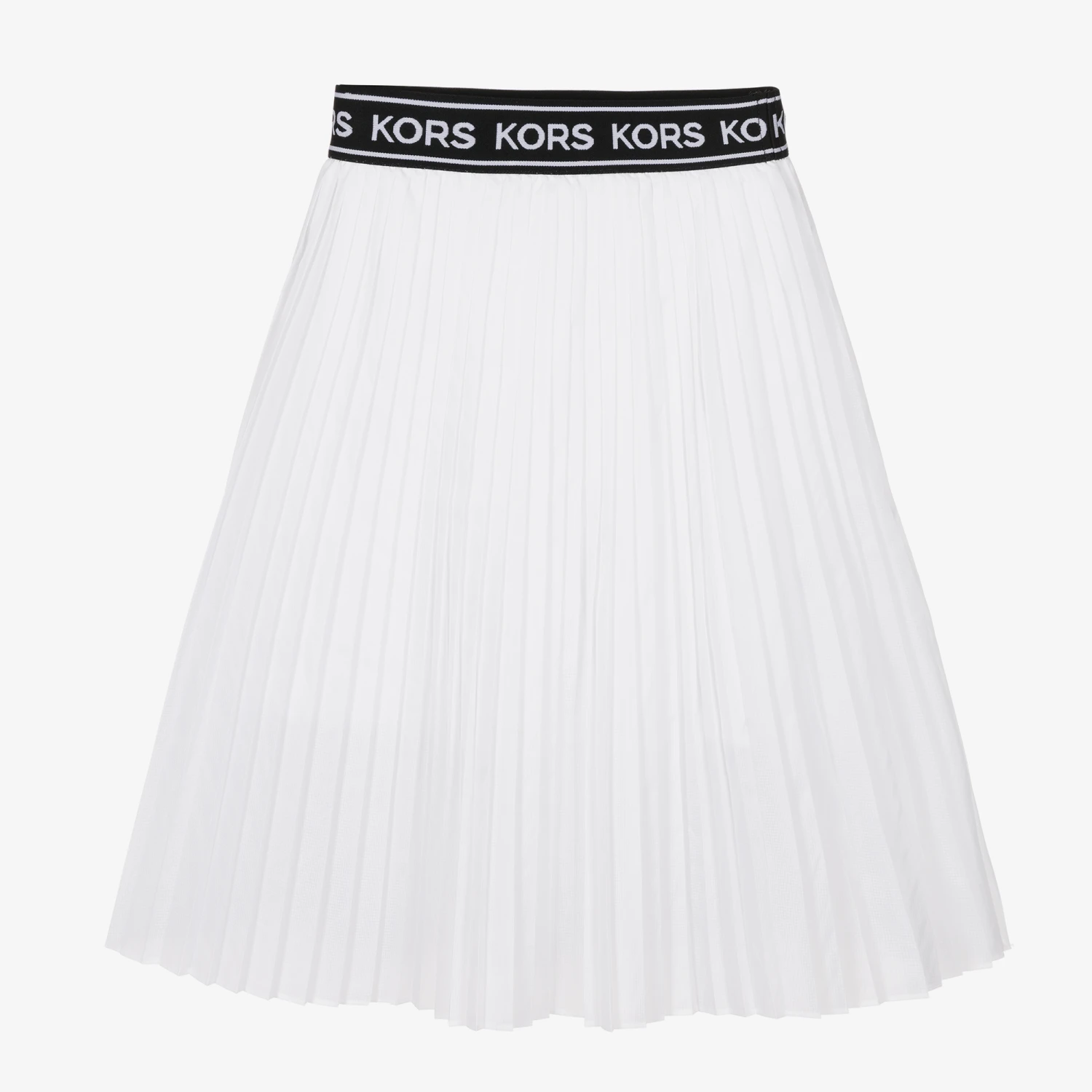Michael Kors Kids Teen Girls White Pleated Logo Skirt 2 Michael Kors Kids Teen Girls White Pleated Logo Skirt - Image 2