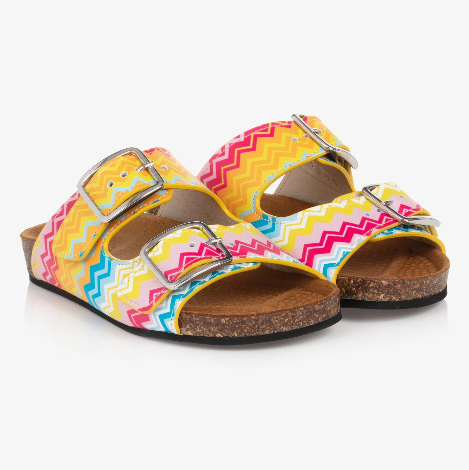 Missoni Teen Girls Pink Leather Zigzag Sandals 1 Missoni Teen Girls Pink Leather Zigzag Sandals