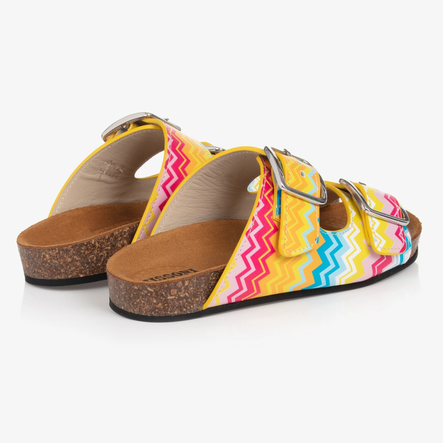 Missoni Teen Girls Pink Leather Zigzag Sandals 2 Missoni Teen Girls Pink Leather Zigzag Sandals - Image 2