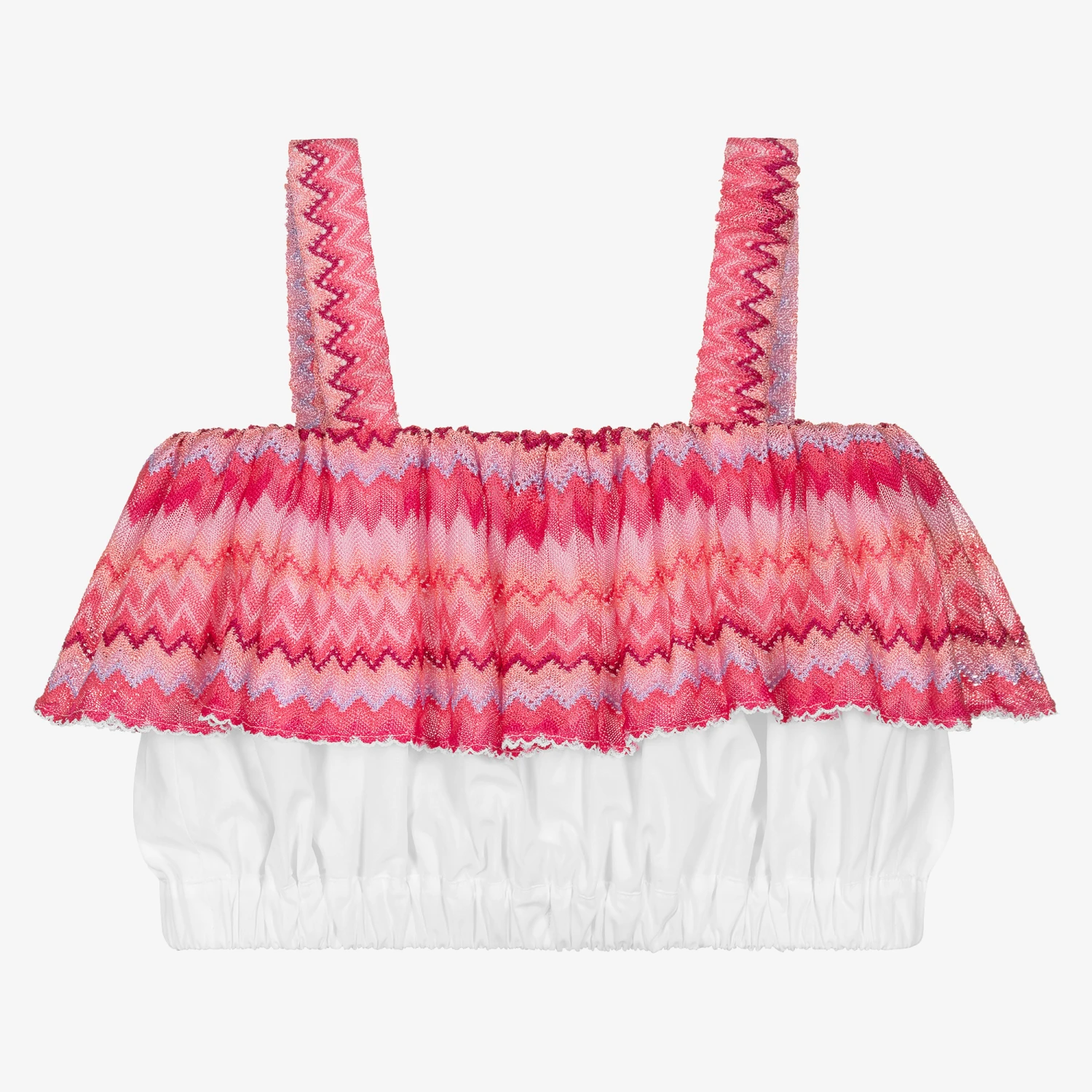 Missoni Teen Girls White & Pink Zigzag Top 2 Missoni Teen Girls White & Pink Zigzag Top - Image 2