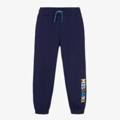 Missoni Teen Navy Blue Logo Joggers