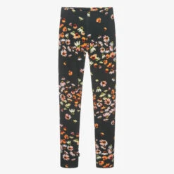 Molo Teen Girls Black Cotton Floral Leggings