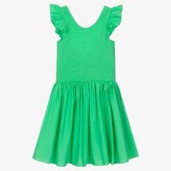 Molo Teen Girls Green Organic Cotton Dress
