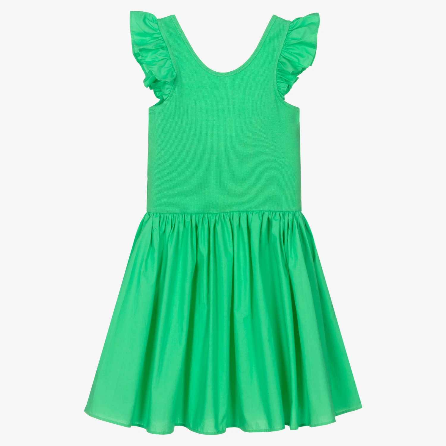 Molo Teen Girls Green Organic Cotton Dress 1 Molo Teen Girls Green Organic Cotton Dress