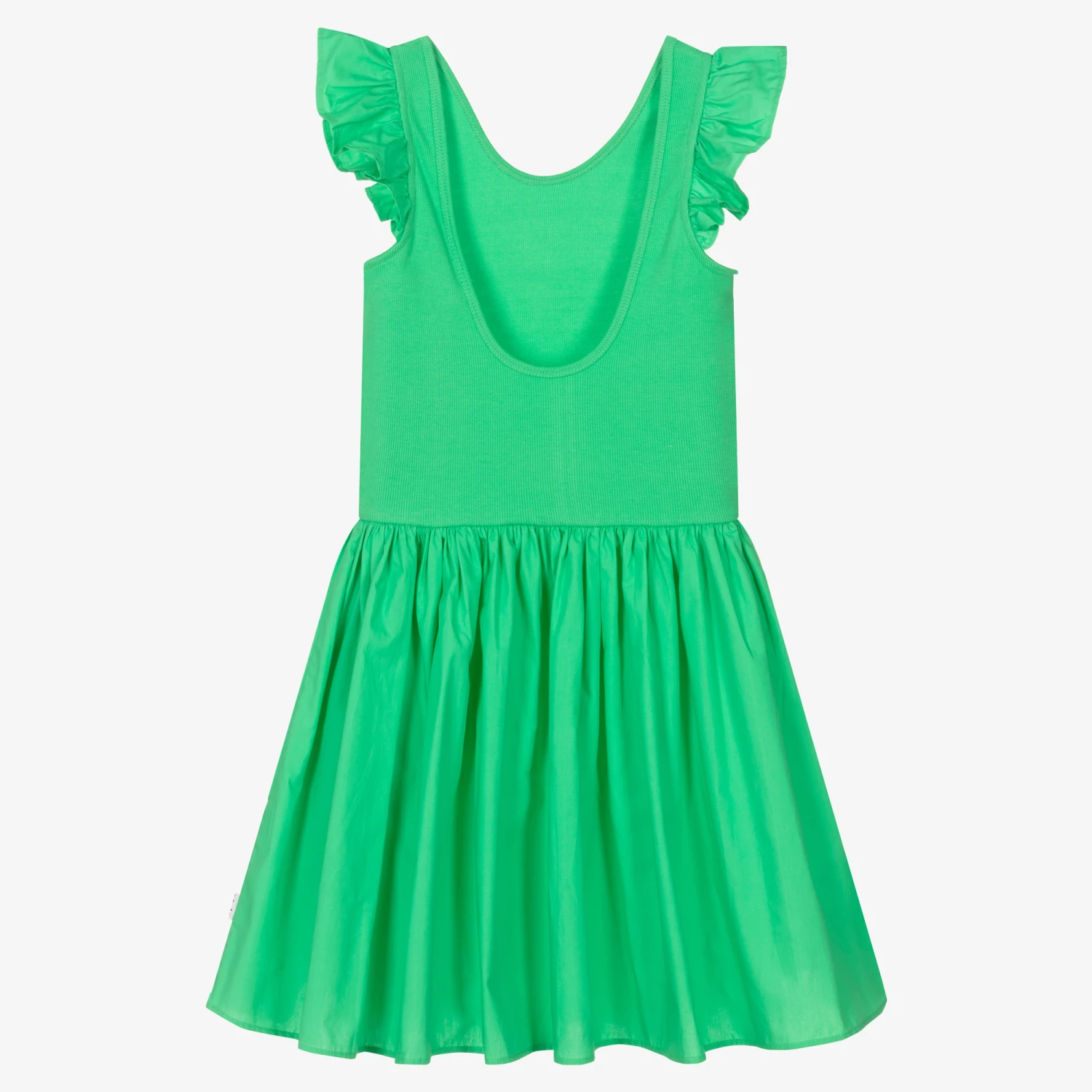 Molo Teen Girls Green Organic Cotton Dress 2 Molo Teen Girls Green Organic Cotton Dress - Image 2