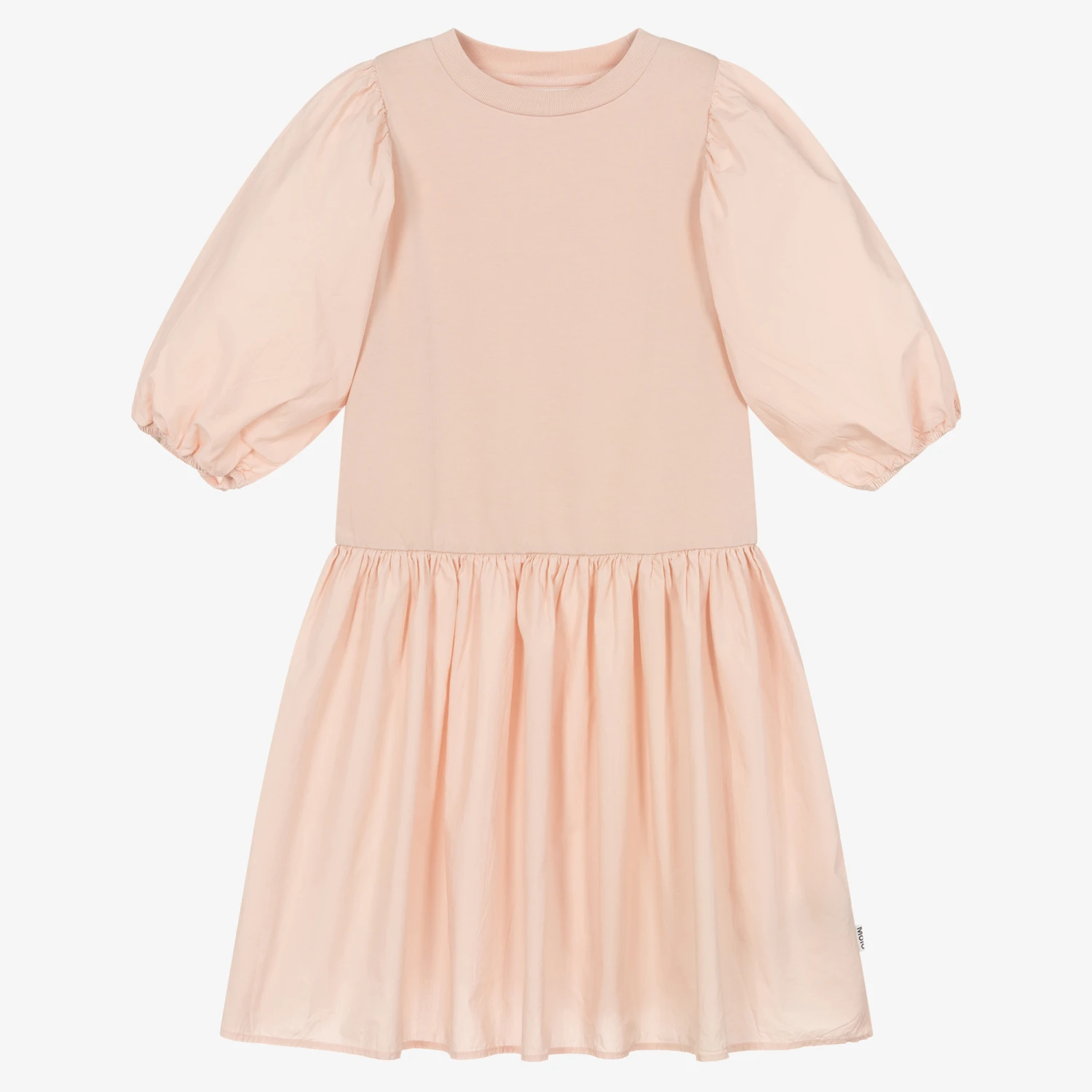 Molo Teen Girls Pale Pink Cotton Midi Dress 1 Molo Teen Girls Pale Pink Cotton Midi Dress