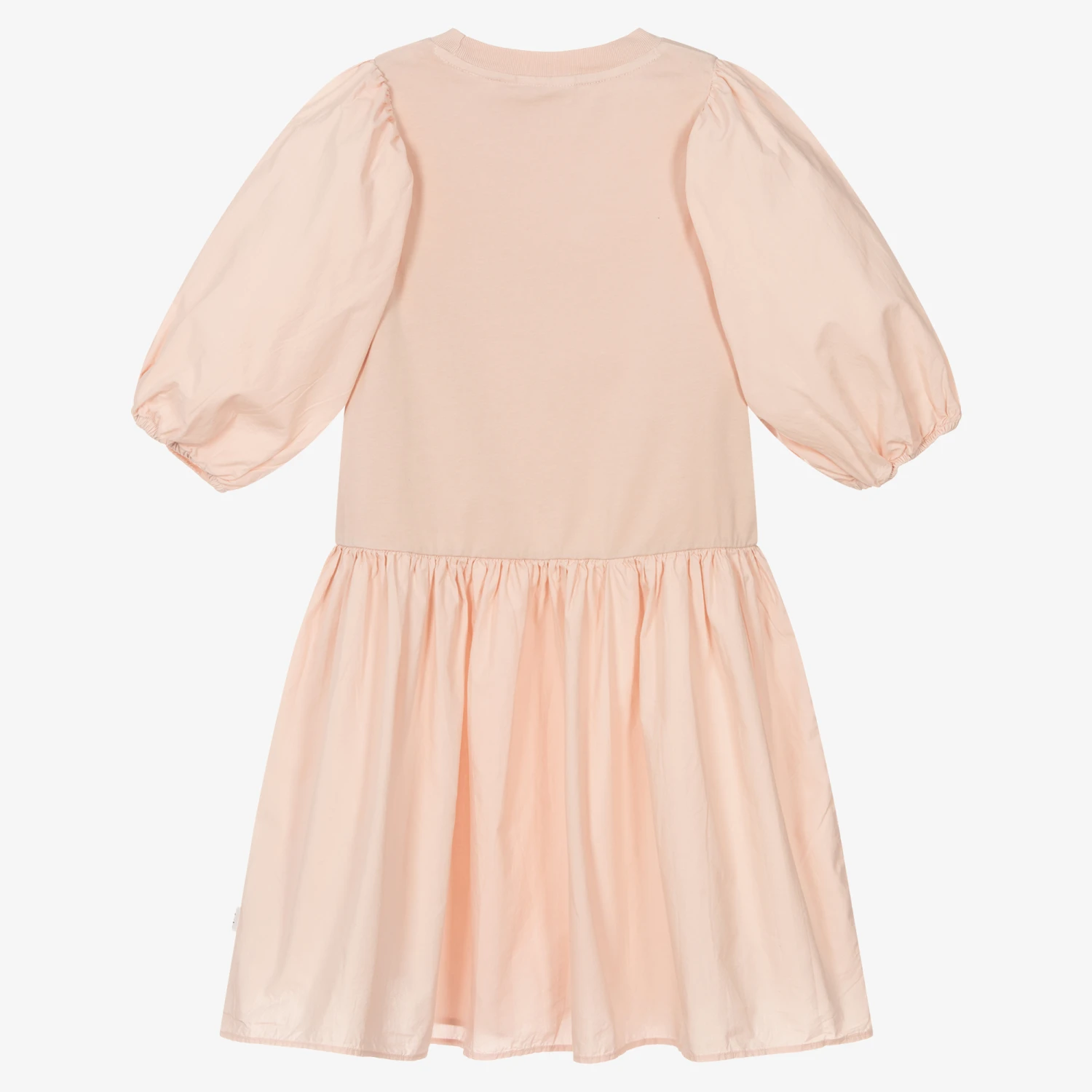 Molo Teen Girls Pale Pink Cotton Midi Dress 2 Molo Teen Girls Pale Pink Cotton Midi Dress - Image 2