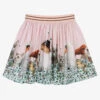 Molo Teen Girls Pink Animals Cotton Skirt