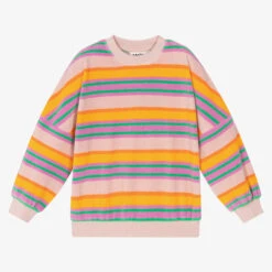 Molo Teen Girls Pink Striped Sweatshirt