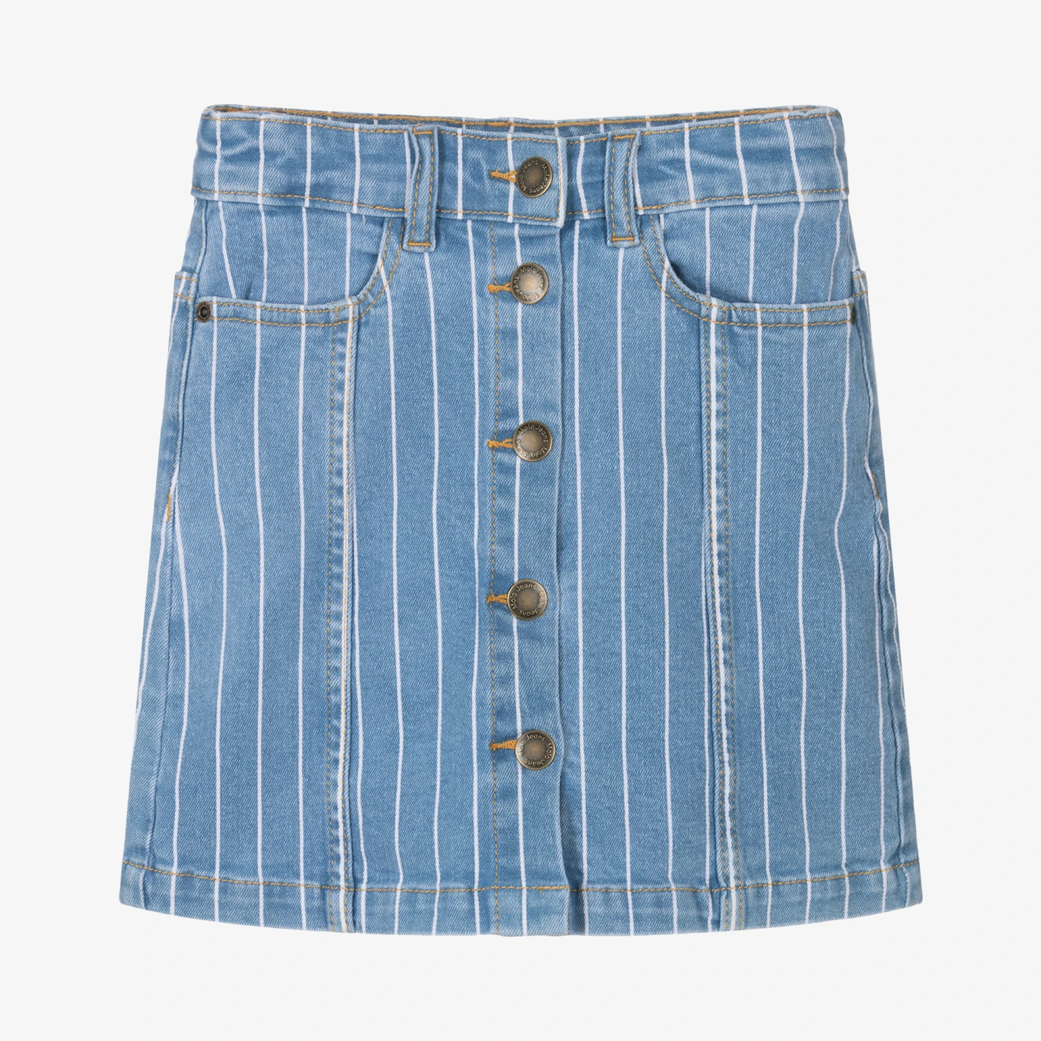 Molo Teen Girls Striped Denim Skirt 1 Molo Teen Girls Striped Denim Skirt