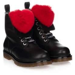 Monnalisa Teen Black & Red Boots
