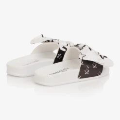 Monnalisa Teen Black & White Bow Sliders -Molo Store monnalisa teen black white bow sliders 436256 cab672902352ad5e4a0e5cd15e1676d8aa64025a