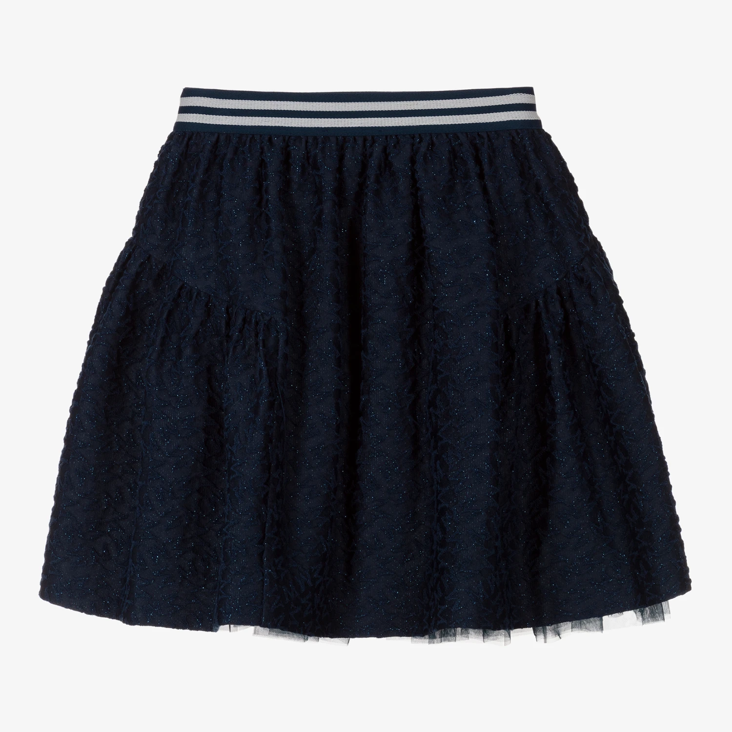 Monnalisa Teen Girls Blue Brocade Skirt 2 Monnalisa Teen Girls Blue Brocade Skirt - Image 2