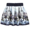 Monnalisa Teen Girls Blue Paris Skirt