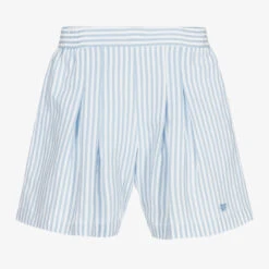 Monnalisa Teen Girls Blue Striped Shorts