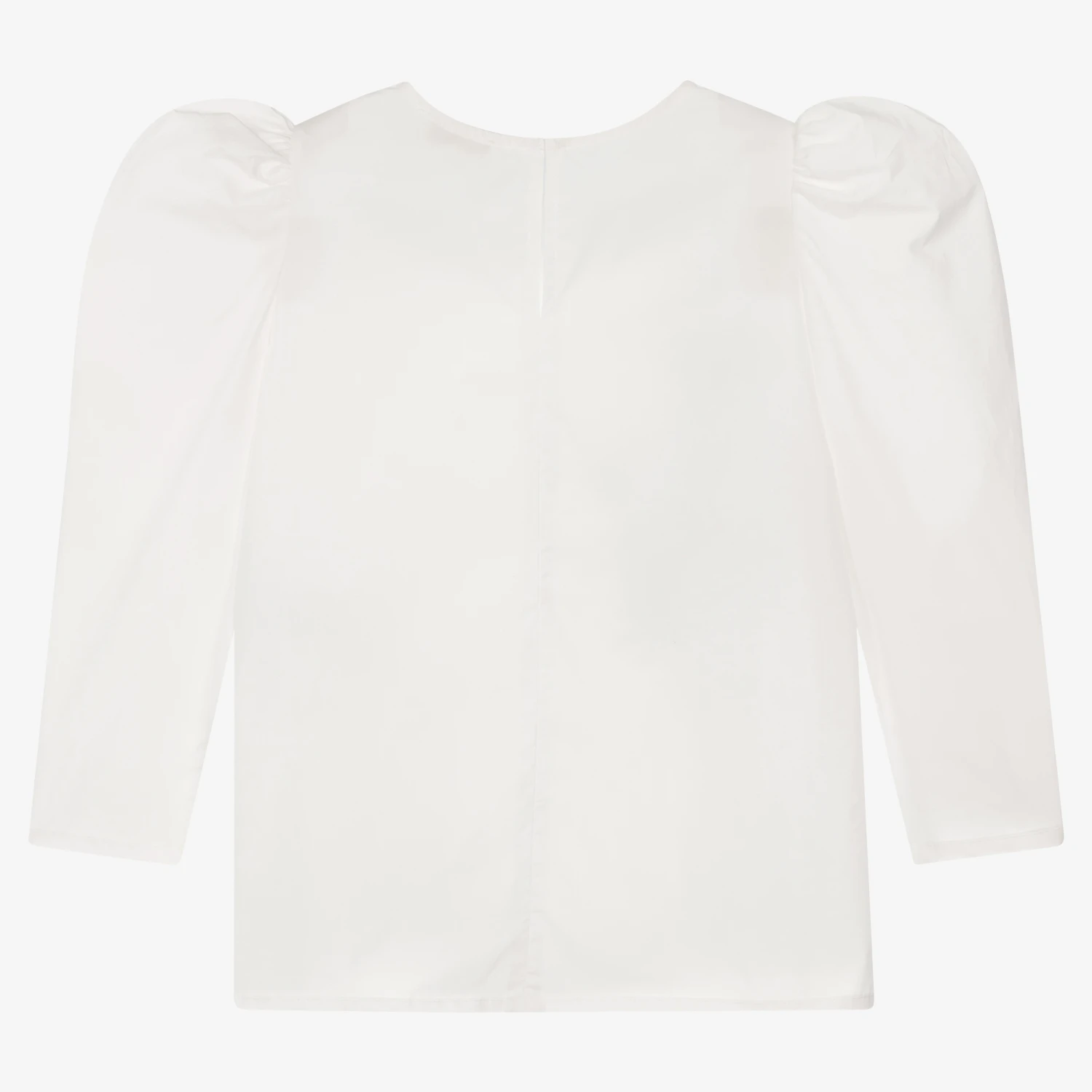 Monnalisa Teen Girls Ivory Cotton Blouse 2 Monnalisa Teen Girls Ivory Cotton Blouse - Image 2