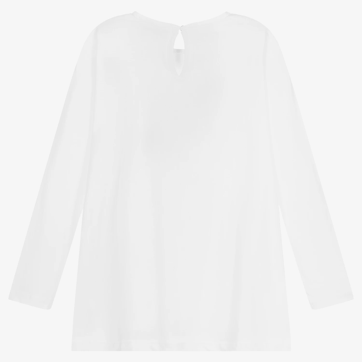 Monnalisa Teen Girls Ivory Cotton Top 2 Monnalisa Teen Girls Ivory Cotton Top - Image 2