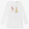 Monnalisa Teen Girls Ivory Cotton Top