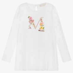 Monnalisa Teen Girls Ivory Cotton Top