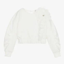 Monnalisa Chic Teen Girls Ivory Sweatshirt