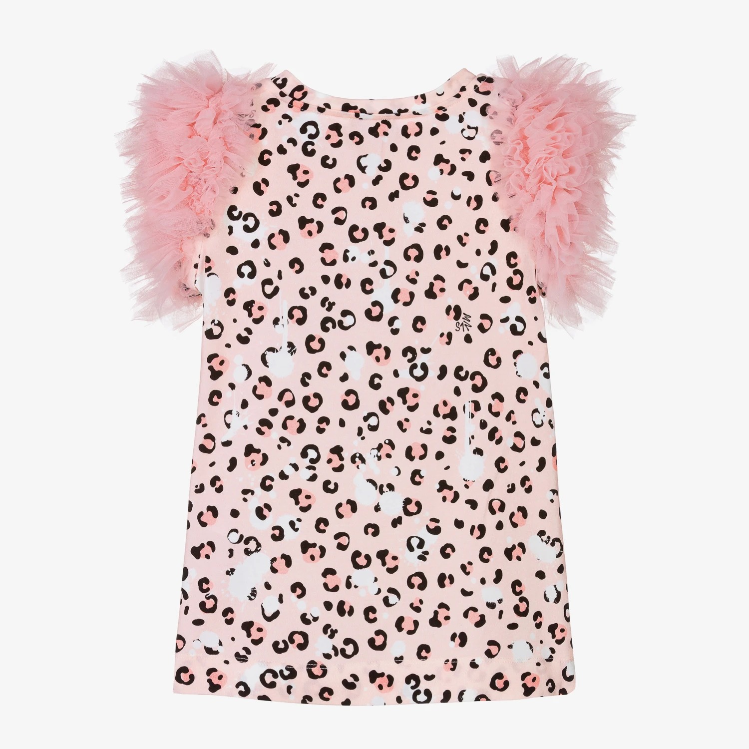 Monnalisa Teen Girls Pink Cotton & Tulle T-Shirt 2 Monnalisa Teen Girls Pink Cotton & Tulle T-Shirt - Image 2