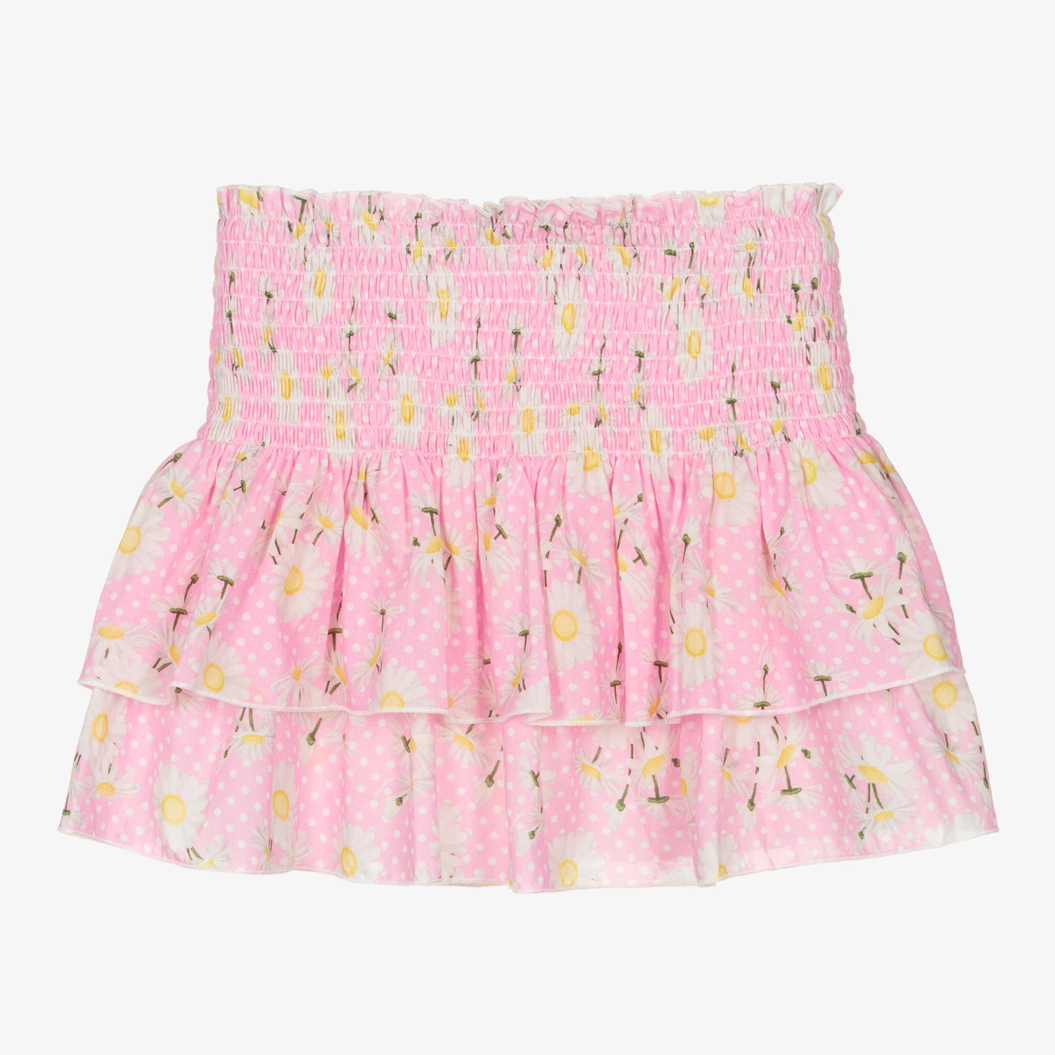 Monnalisa Teen Girls Pink Daisies Skirt 1 Monnalisa Teen Girls Pink Daisies Skirt