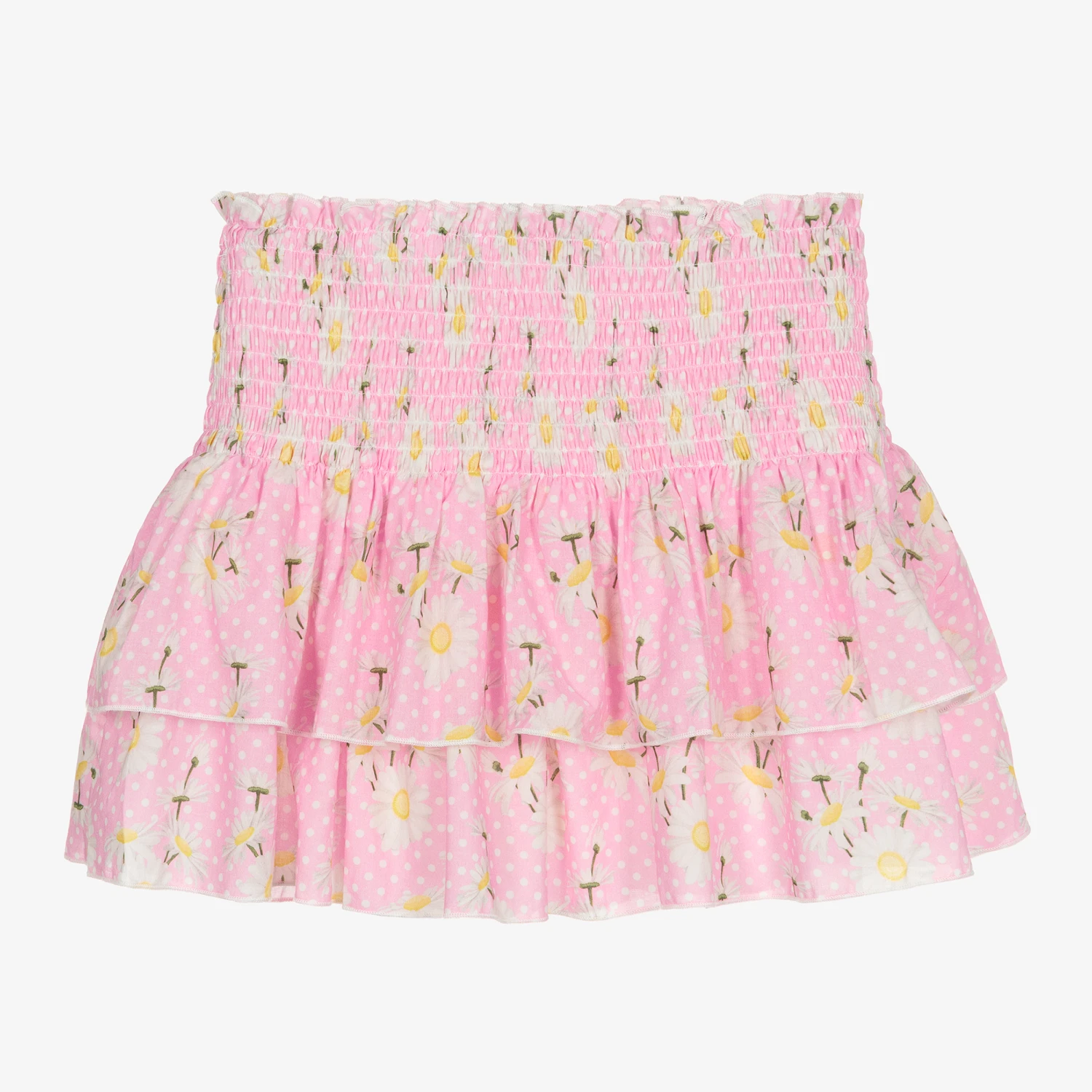 Monnalisa Teen Girls Pink Daisies Skirt 2 Monnalisa Teen Girls Pink Daisies Skirt - Image 2