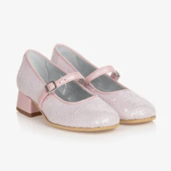 Monnalisa Teen Girls Pink Heeled Ballerina Shoes