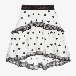 Monnalisa Teen Girls White & Black Skirt