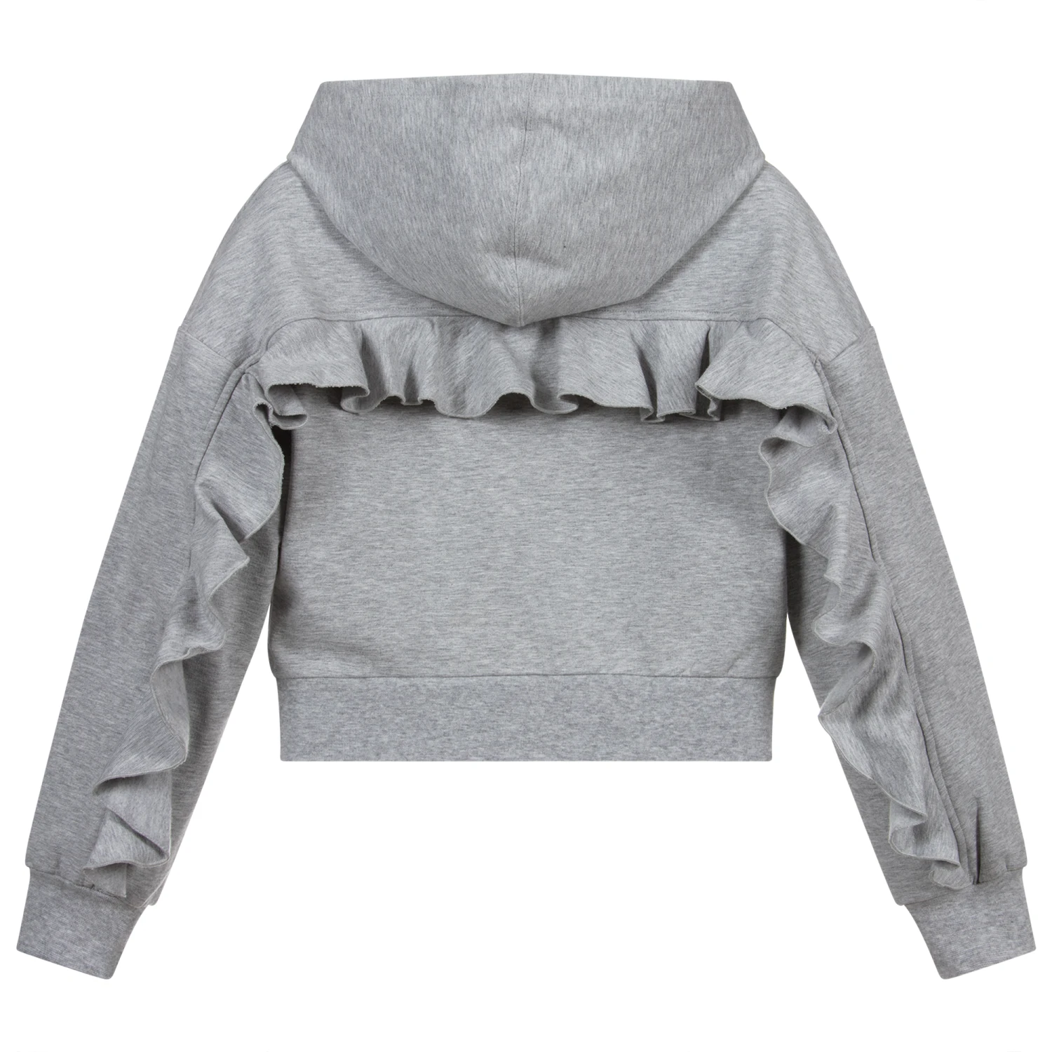 Monnalisa Teen Grey Cropped Hoodie 2 Monnalisa Teen Grey Cropped Hoodie - Image 2