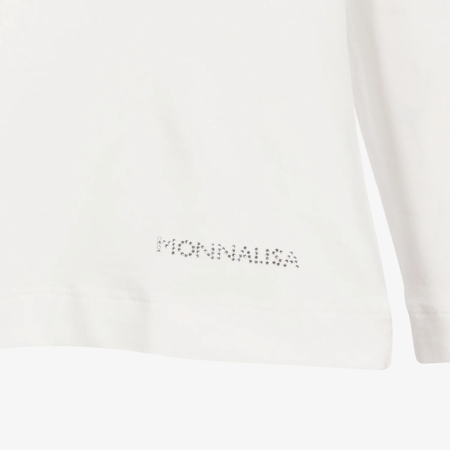 Monnalisa Teen Ivory Logo Roll Neck Top 3 Monnalisa Teen Ivory Logo Roll Neck Top - Image 3