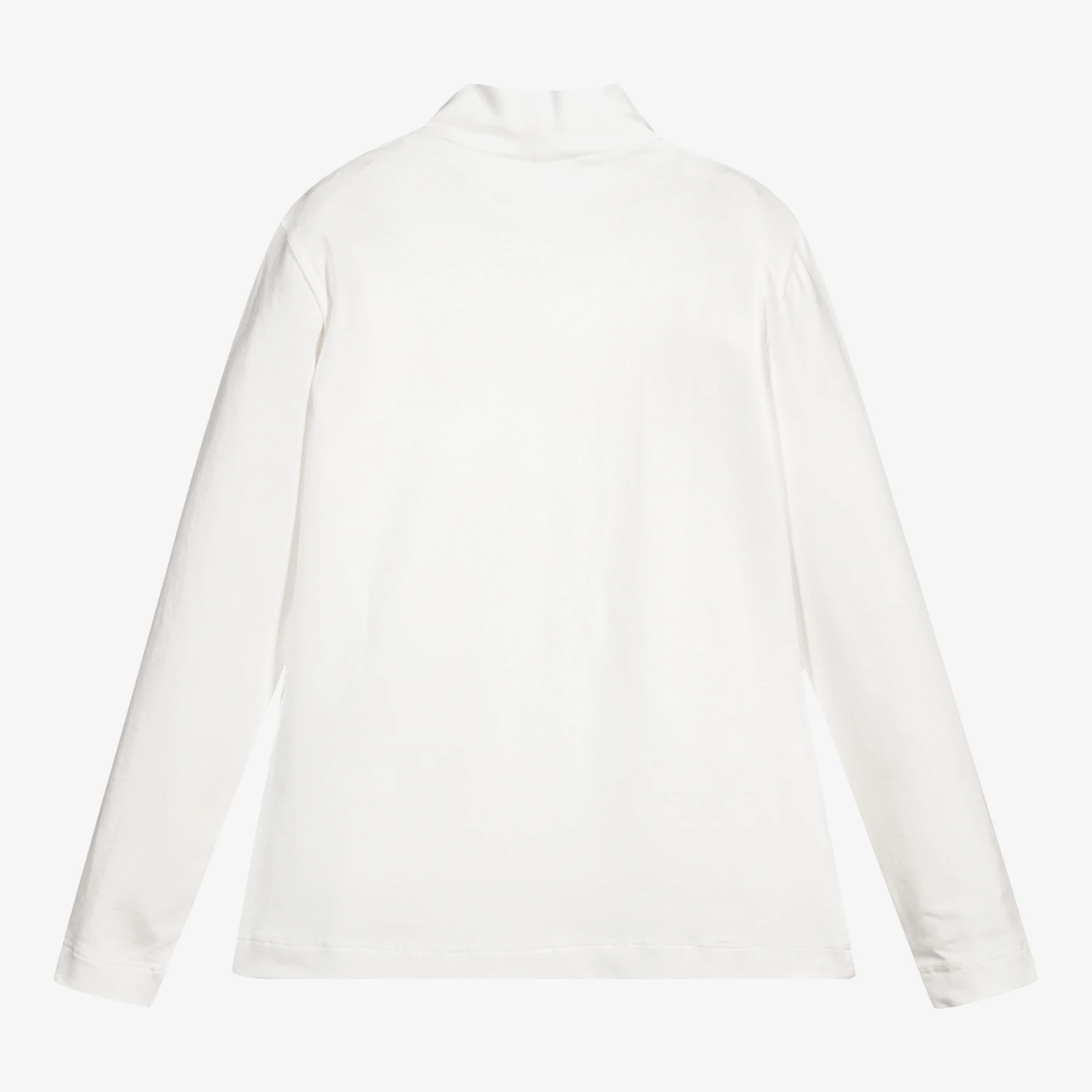 Monnalisa Teen Ivory Logo Roll Neck Top 2 Monnalisa Teen Ivory Logo Roll Neck Top - Image 2
