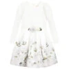 Monnalisa Teen Ivory Roses Dress