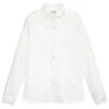 Monnalisa Teen Ivory Ruffle Cotton Shirt