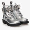 Monnalisa Teen Metallic Silver Boots
