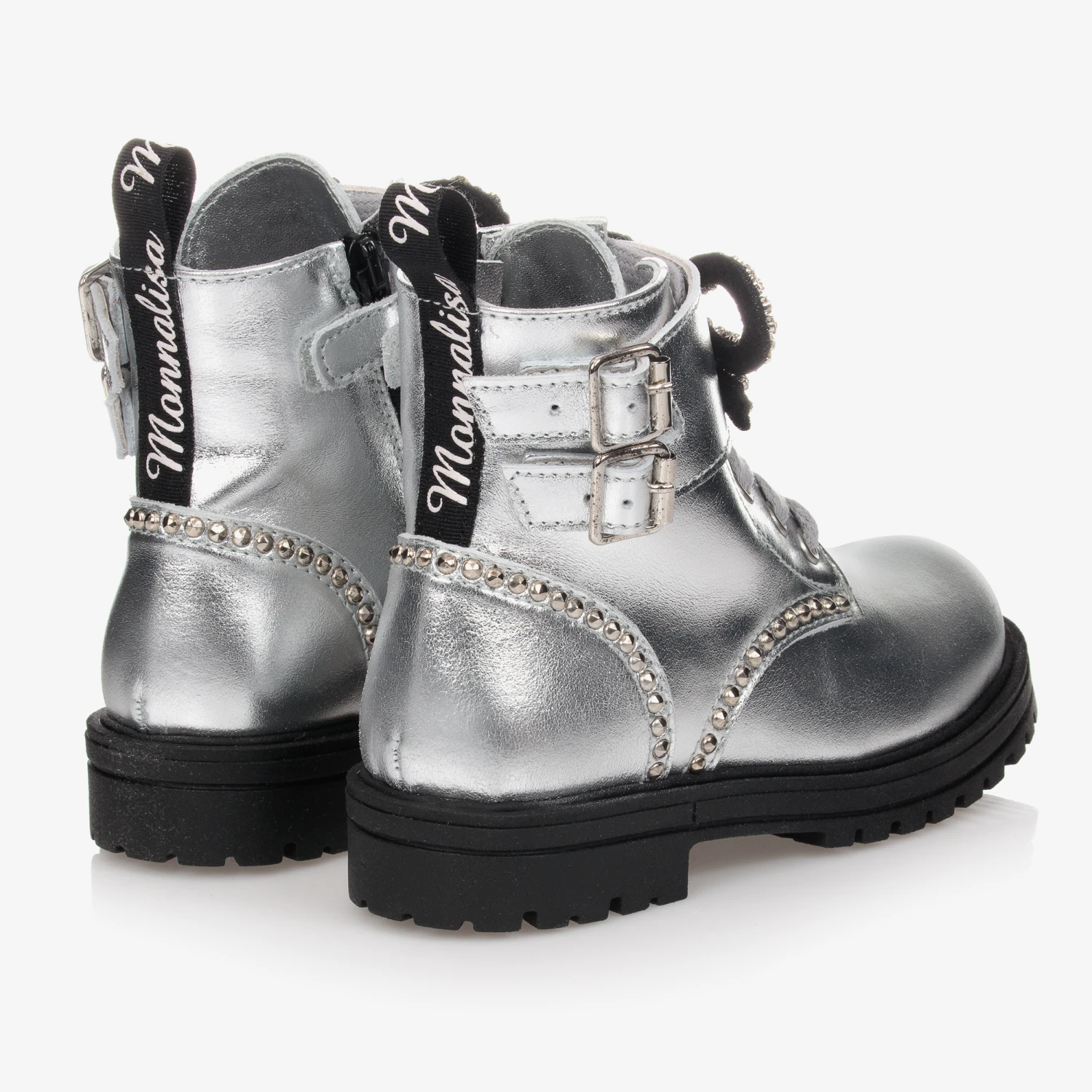 Monnalisa Teen Metallic Silver Boots 3 Monnalisa Teen Metallic Silver Boots - Image 3