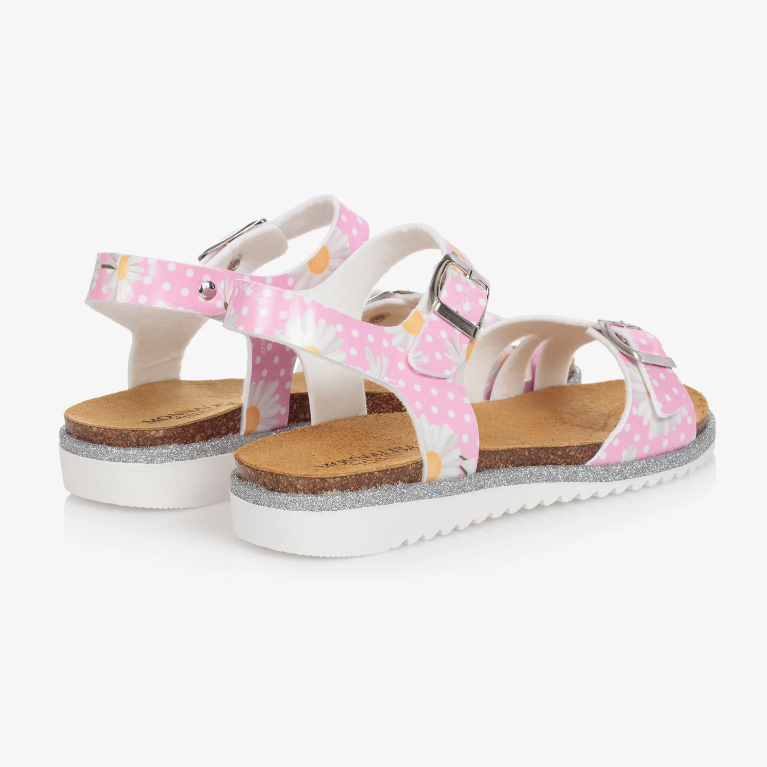 Monnalisa Teen Pink Daisy Spot Sandals 2 Monnalisa Teen Pink Daisy Spot Sandals - Image 2