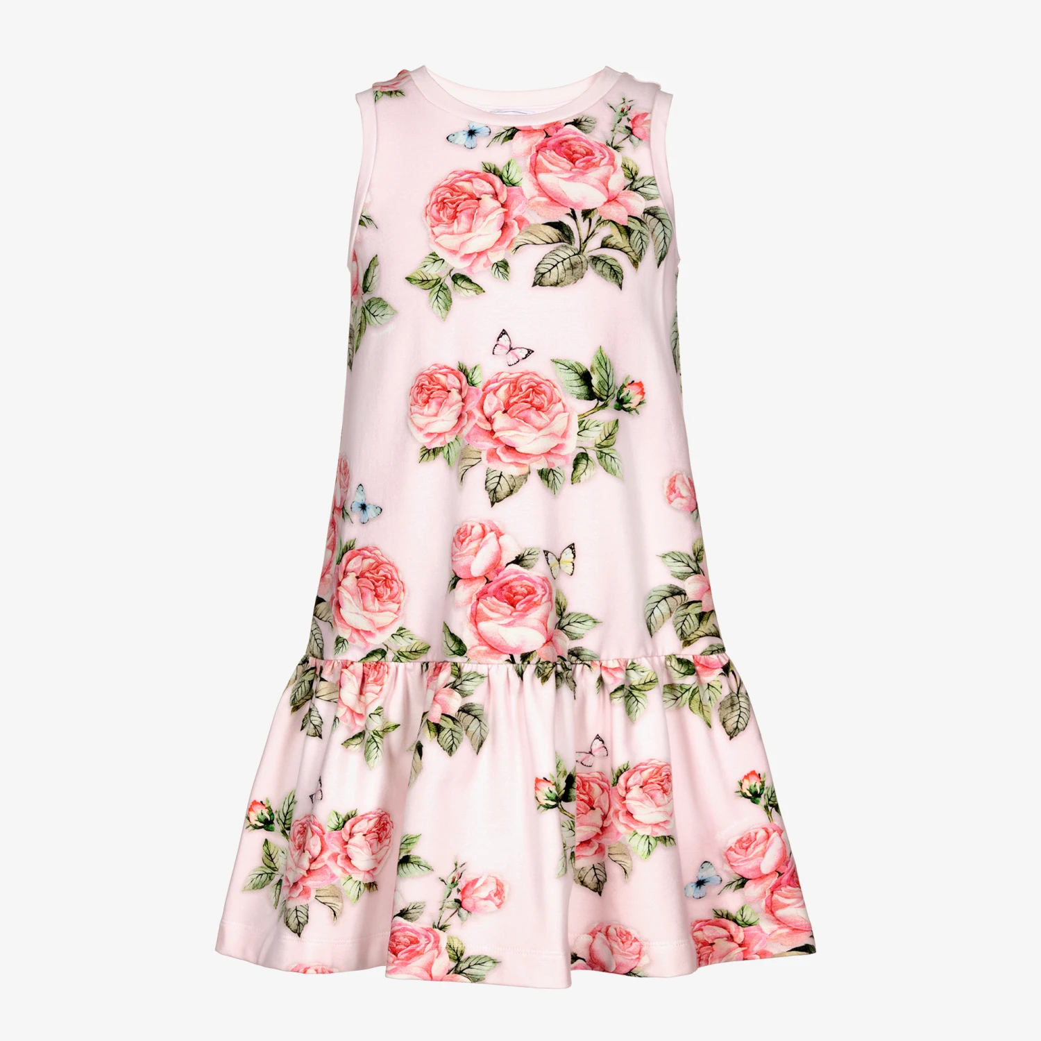 Monnalisa Teen Pink Floral Cotton Dress 1 Monnalisa Teen Pink Floral Cotton Dress