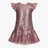 Monnalisa Teen Pink Sequin Dress