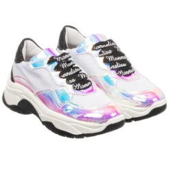 Monnalisa Teen White Iridescent Trainers
