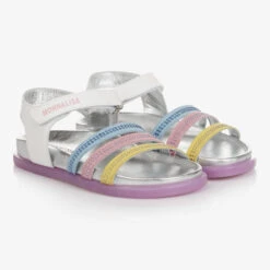 Monnalisa Teen White Leather Sandals