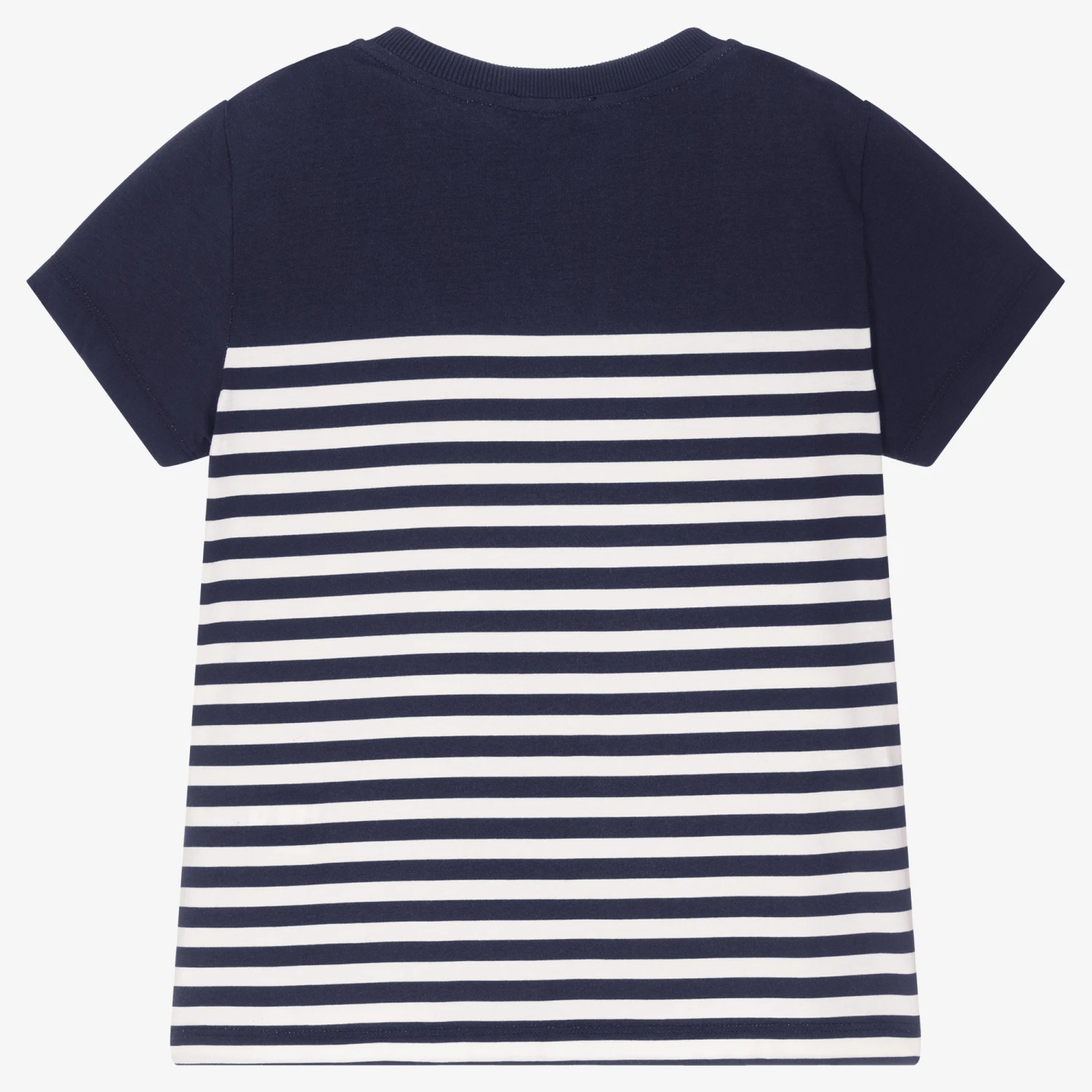 Moschino Kid-Teen Teen Blue & White Striped Logo T-Shirt 2 Moschino Kid-Teen Teen Blue & White Striped Logo T-Shirt - Image 2